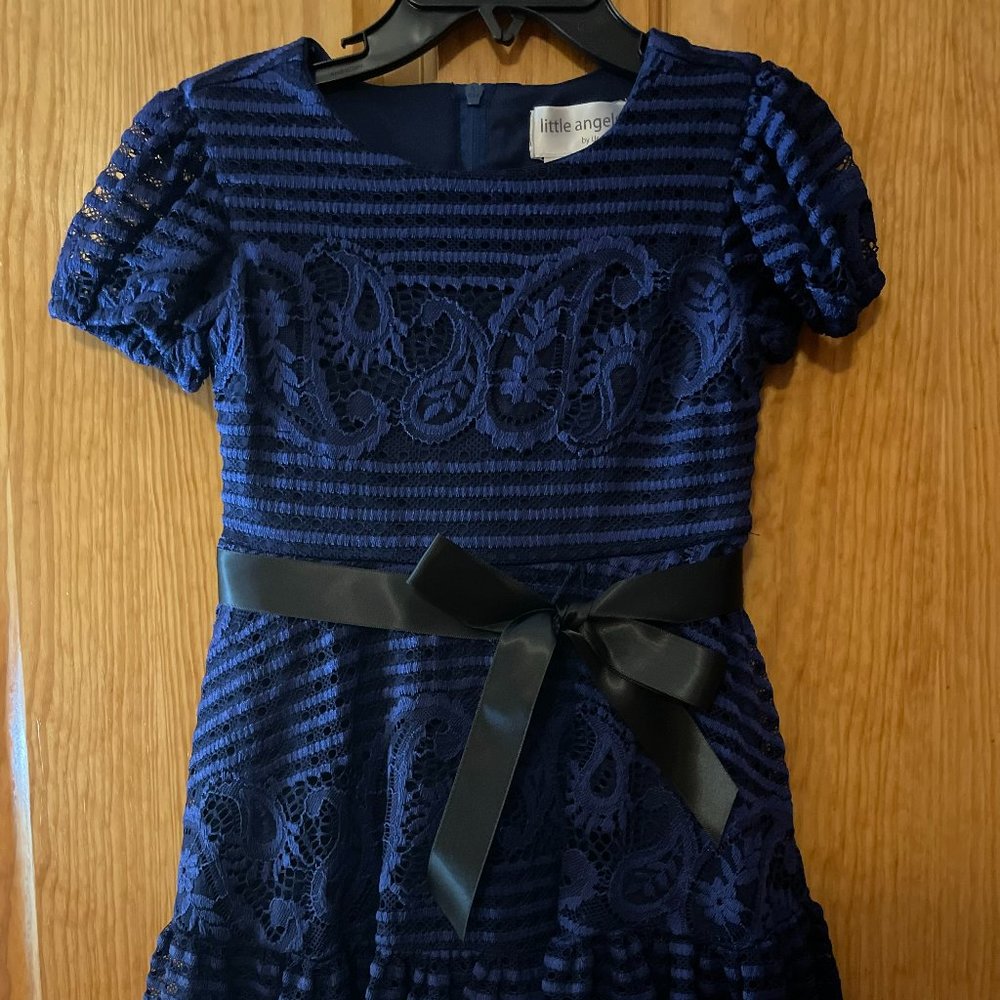 Little Angels Toddler Dress Navy Lace Girls 2T